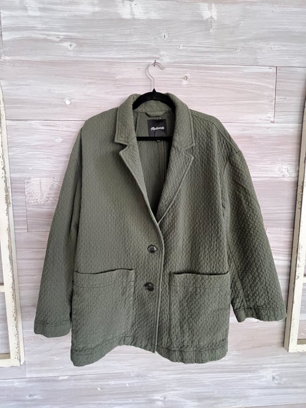 Madewell diamond jacquard shaw blazer and pull-on high rise tapered pant SET